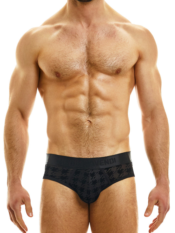Pied De Poule Classic Brief - Schwarz