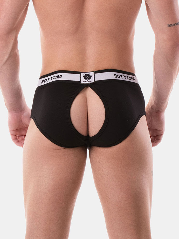 Backless Brief Bottom - Schwarz/Weiss