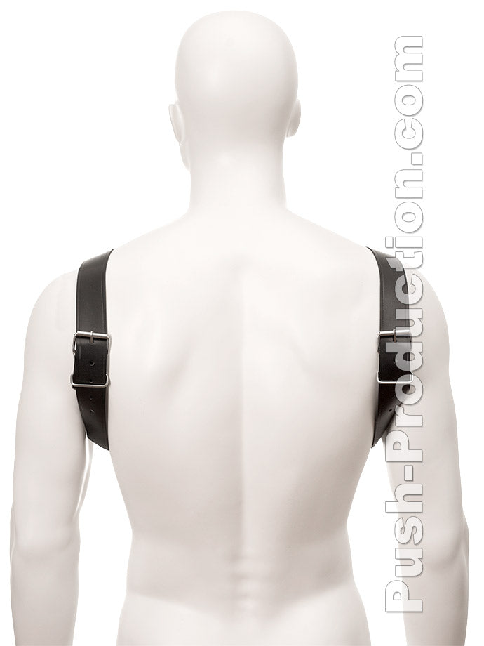 Black Leather Bull Dog Harness