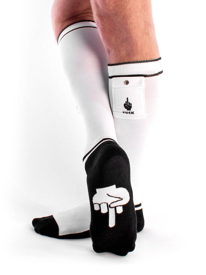 Fuck Party Socken mit Tasche - Weiß/Schwarz