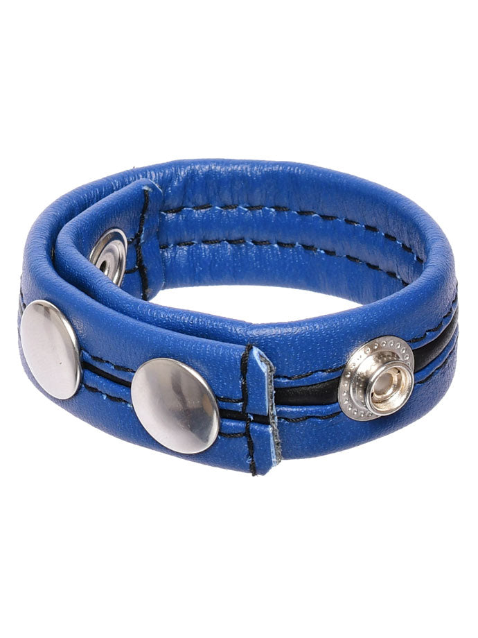 Hard Power Leder Penisring verstellbar - blau
