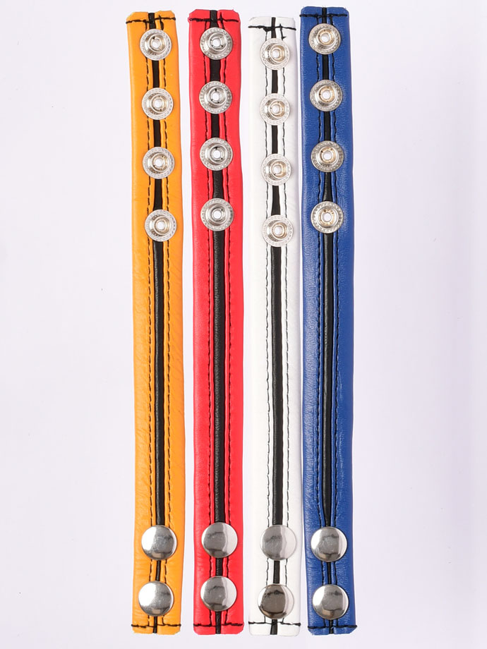 Hard Power Leder Penisring verstellbar - weiss