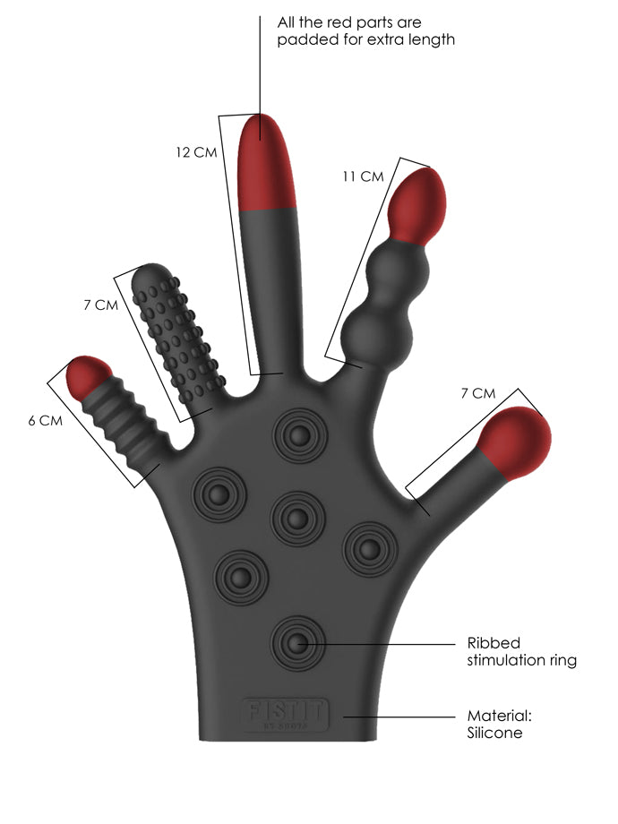FISTIT Silikon Stimulations Handschuh - Schwarz