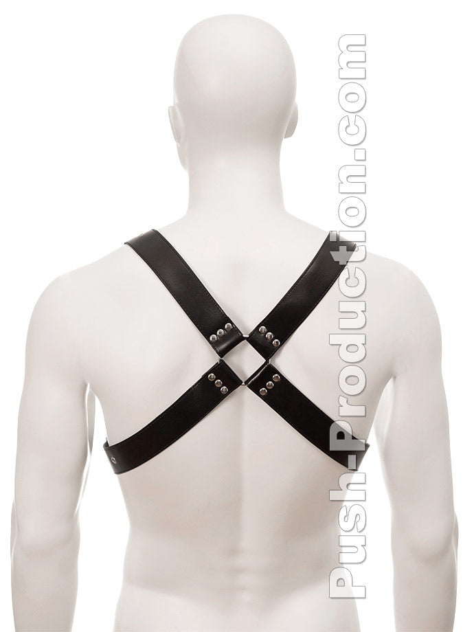 Black Leather Large Buckle & Wide Harness