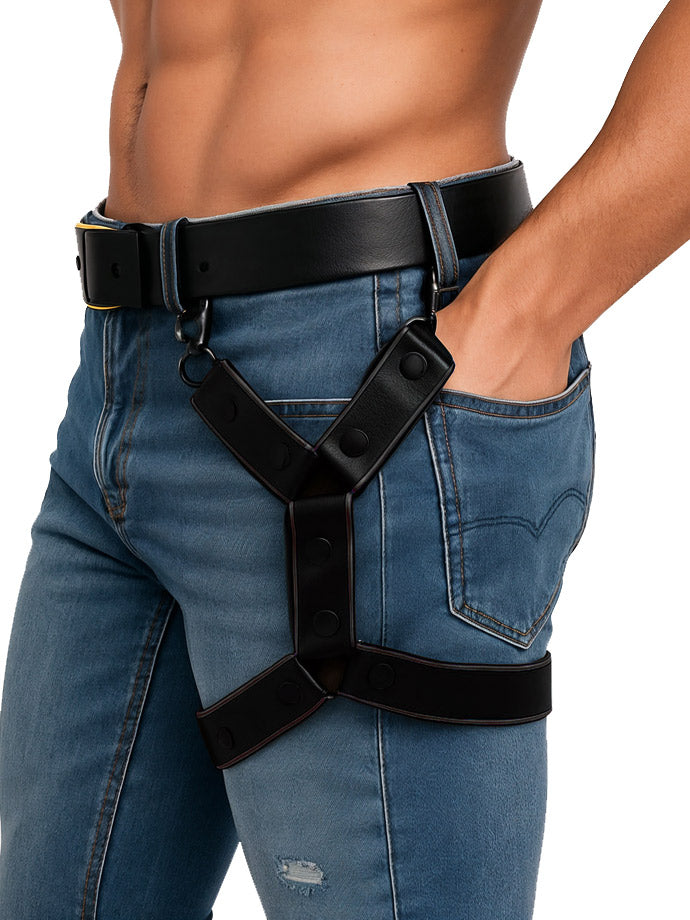 Leg Harness - Black Leather