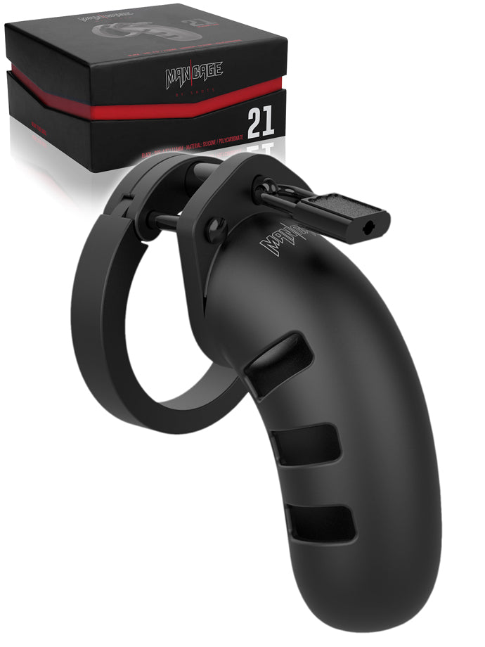ManCage Peniskäfig Model 21 aus Silikon - Schwarz