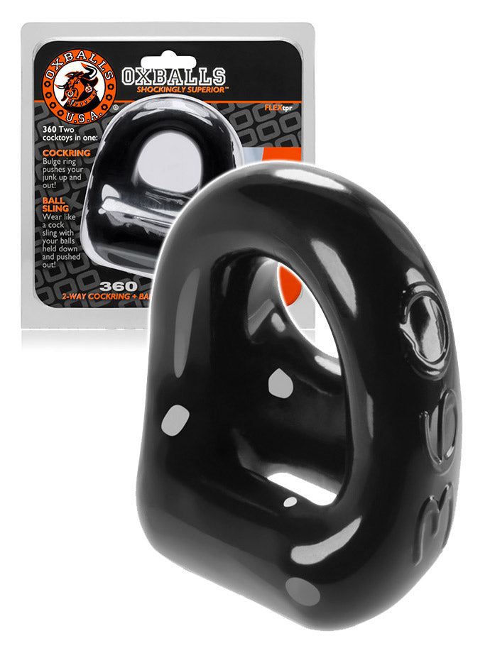Oxballs 360 Dual Cockring and Ballsling - Schwarz