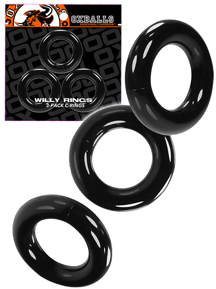 Oxballs Willy Cockring Triple Set - Schwarz