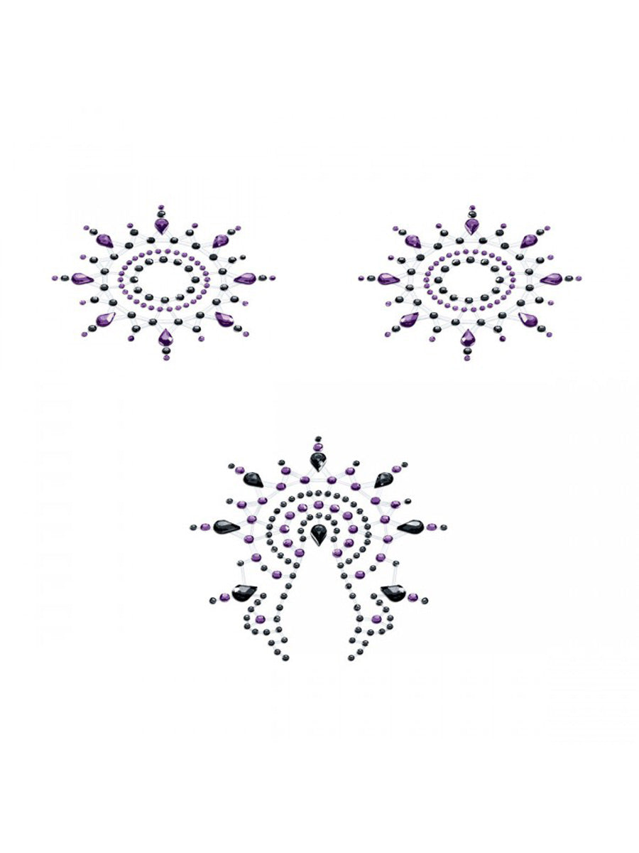 Gloria - Brust- und Venushügelschmuck - schwarz/violett