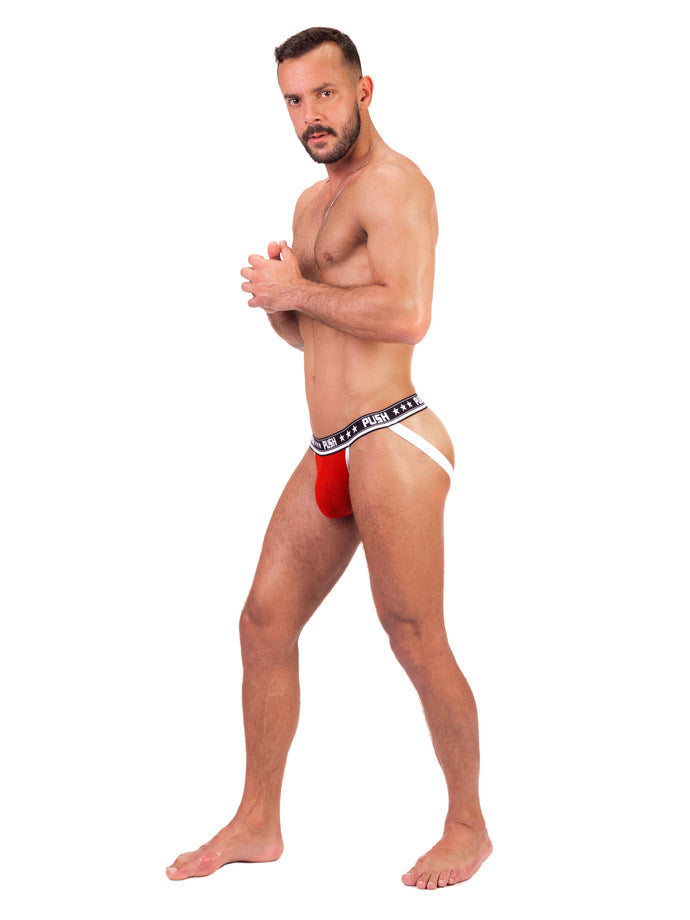 '- Push - Premium Mesh Jock - Rot/Weiß