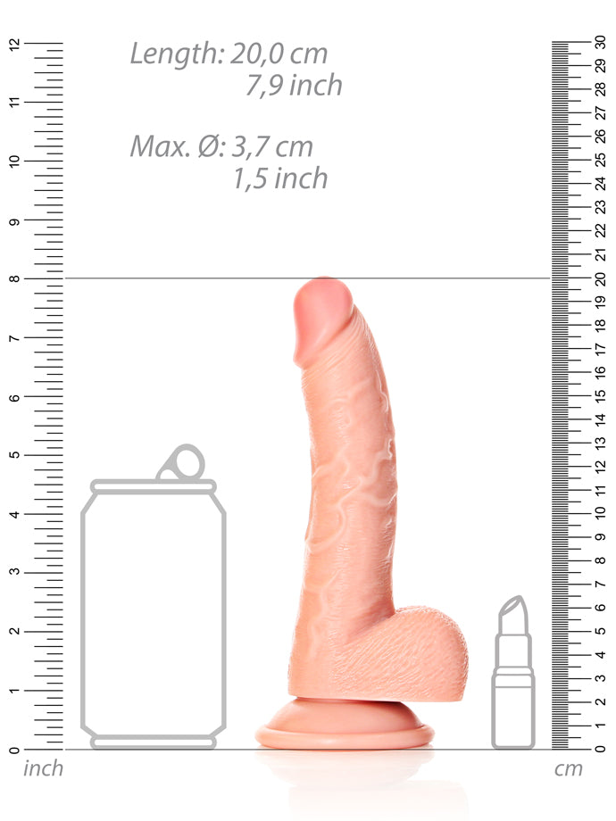 RealRock - Dildo 7 inch mit Hoden - Curved Ultra Skin