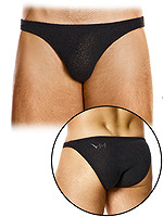 Purled Low Cut Brief - Schwarz