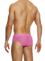 Striped Crochet Classic Brief - Pink