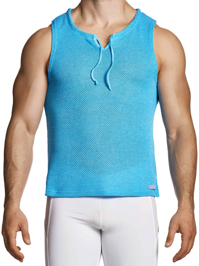 Micro Knit Sleeveless - Blau