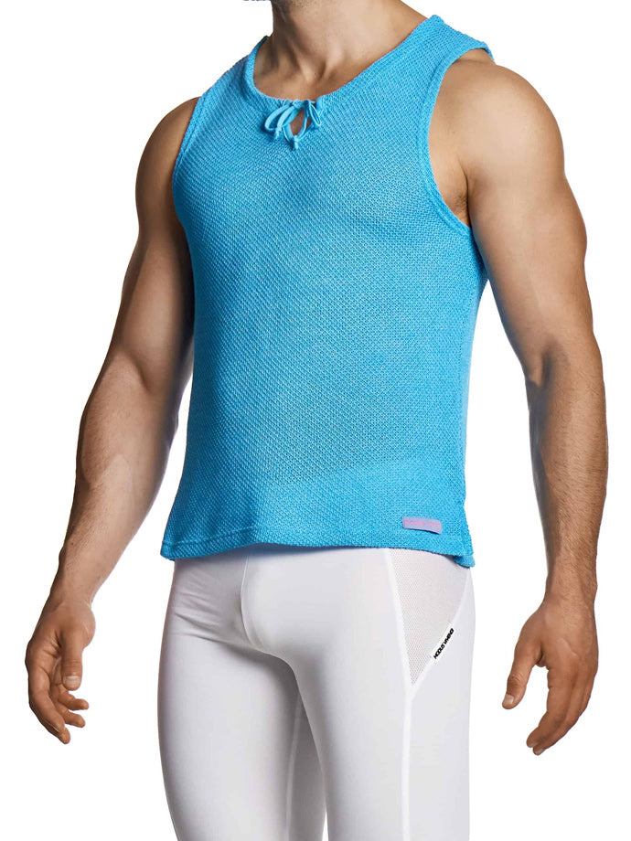 Micro Knit Sleeveless - Blau