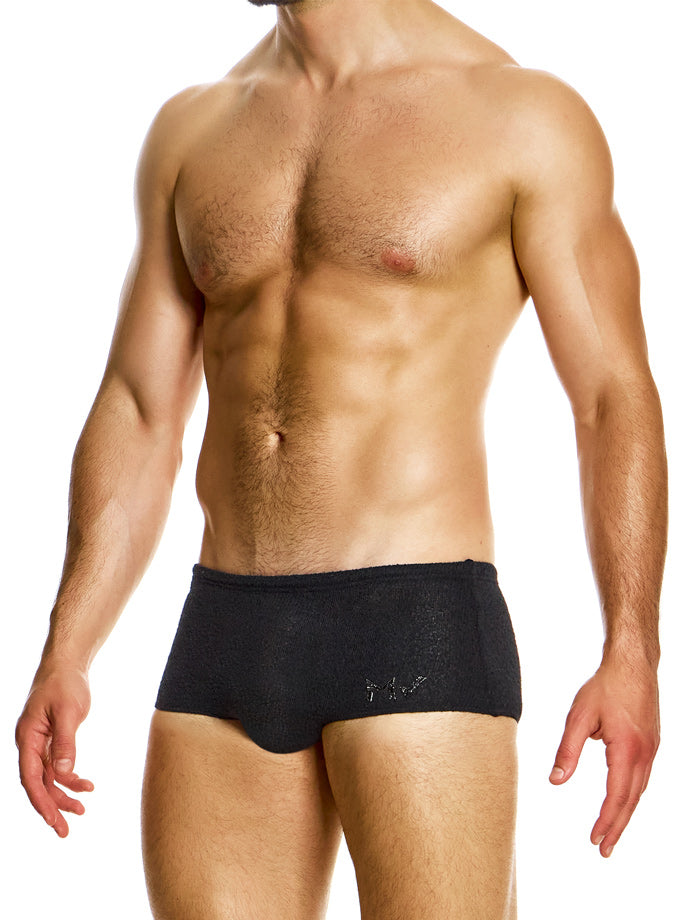 Purled Brazil Cut Boxer - Schwarz