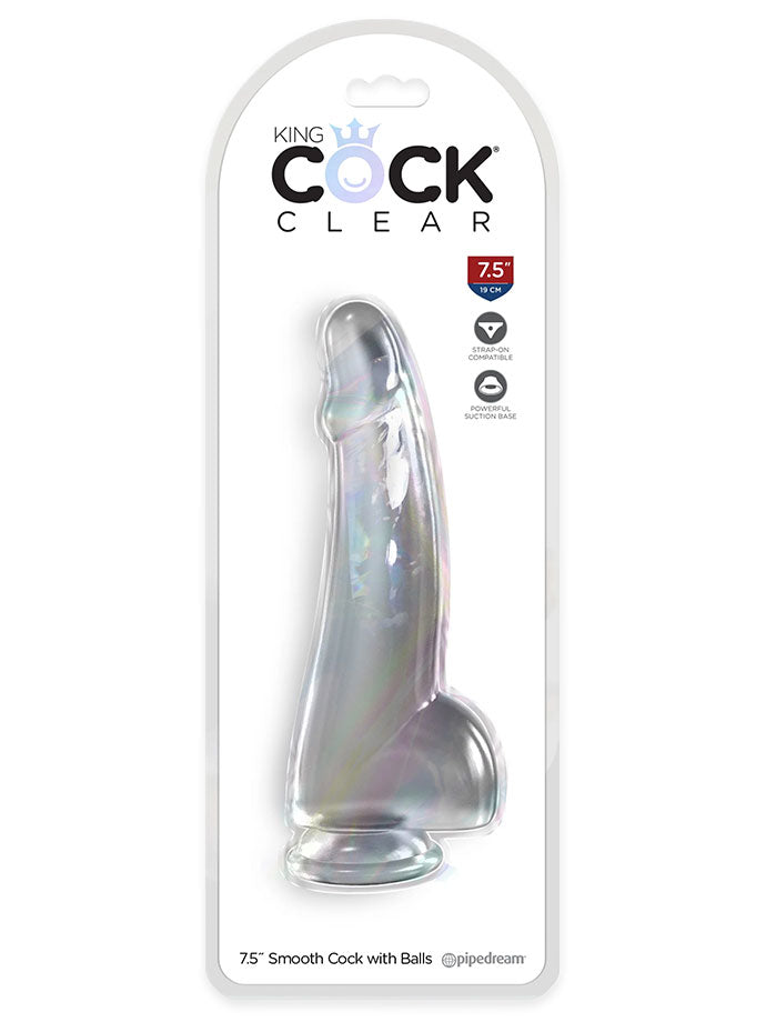 King Cock - 7.5 inch with Balls Clear