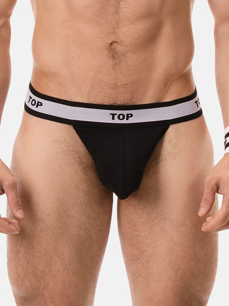 Suspender Top - Schwarz/Weiss