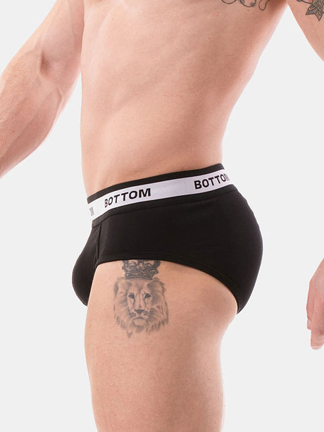 Backless Brief Bottom - Schwarz/Weiss