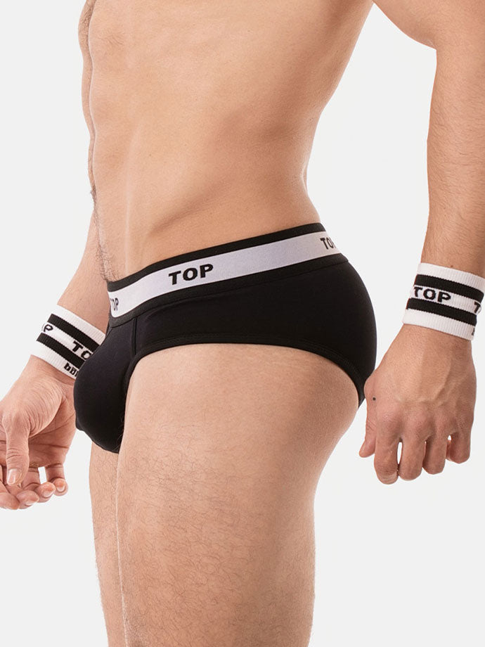 Brief Top - Schwarz/Weiss