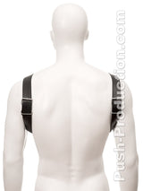 Black Leather Bull Dog Harness