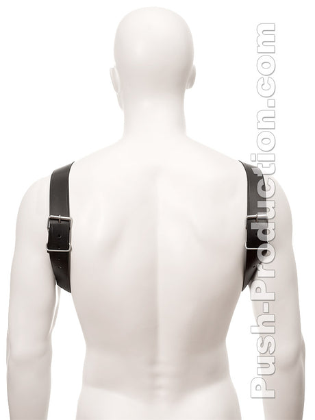 Black Leather Bull Dog Harness