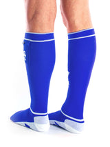 Fuck Party Socken mit Tasche - Blau/Weiß