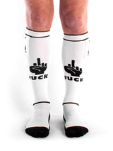 Fuck Party Socken mit Tasche - Weiß/Schwarz