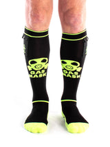Gas Mask Party Socken mit Tasche - Schwarz/Neongelb