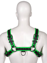 Club Echtleder Harness - Schwarz/Grün