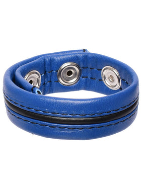 Hard Power Leder Penisring verstellbar - blau