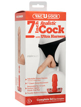 Vac-U-Lock Set - 7 inch Realistic Cock natur + Ultra Harness