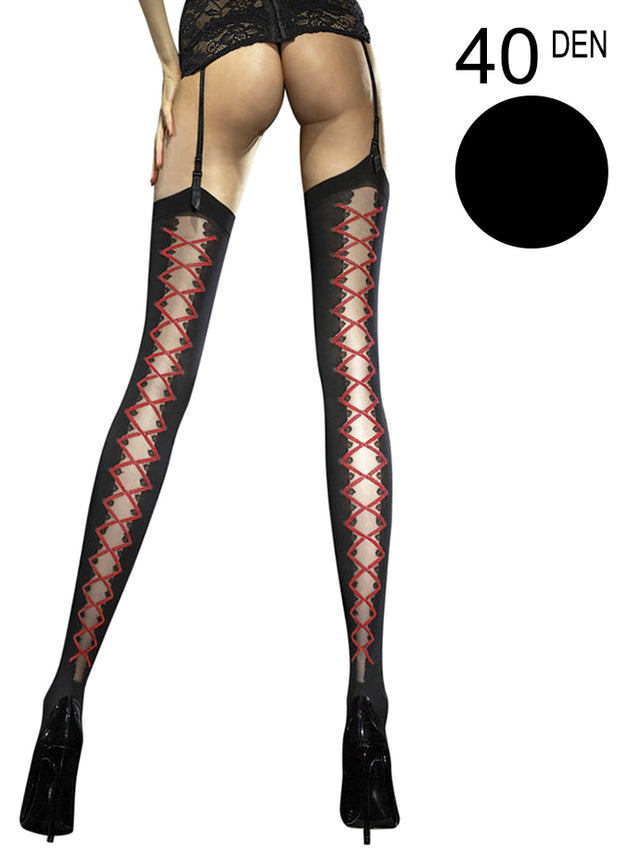 Fiore - Straps Strümpfe Valentis Schwarz