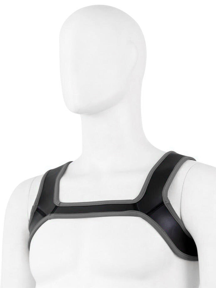 Puppy Play Neopren Harness - Grau/Schwarz