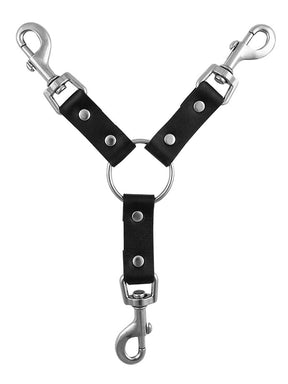 Y-Style Leder Fesselverbinder mit Karabinern