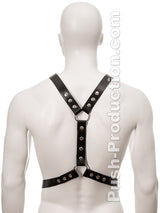 Black Leather Harness with Metal Spots