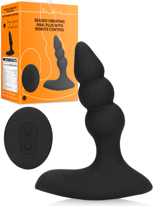 Beaded Vibrating Anal Plug with Remote Control