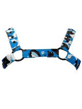 Neopren Harness - Blau Camouflage
