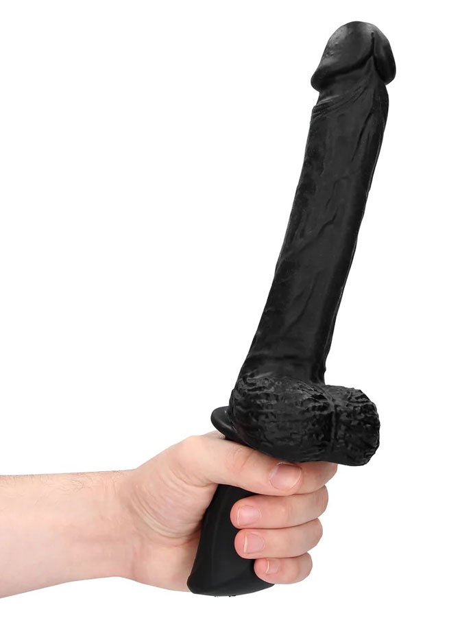 Handheld Liquid Silicone Vibrating and Thrusting Dildo