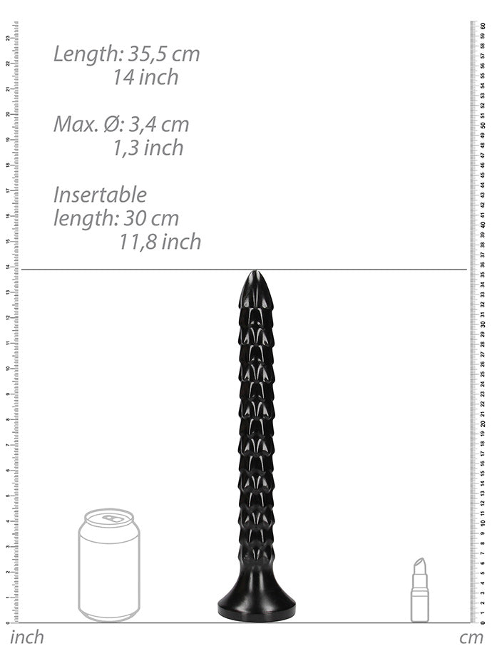 OUCH! Scaled Snake 12 inch Anal Dildo - Schwarz