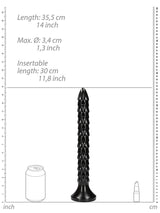 OUCH! Scaled Snake 12 inch Anal Dildo - Schwarz