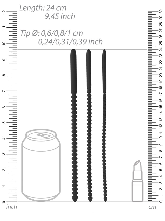 OUCH! Silicone Dilator Set - Urethral Sounding Ribbed