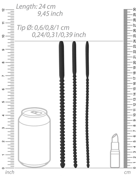 OUCH! Silicone Dilator Set - Urethral Sounding Ribbed