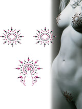 Gloria - Brust- und Venushügelschmuck - schwarz/pink