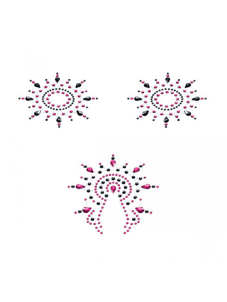 Gloria - Brust- und Venushügelschmuck - schwarz/pink