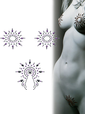 Gloria - Brust- und Venushügelschmuck - schwarz/violett