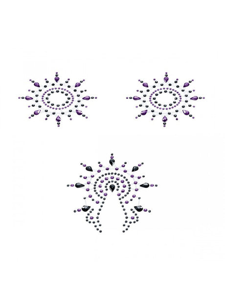 Gloria - Brust- und Venushügelschmuck - schwarz/violett