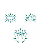 Gloria - Brust- und Venushügelschmuck - türkis/grün