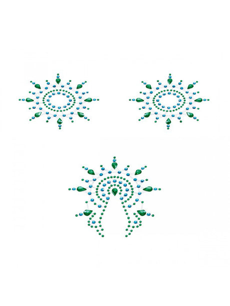 Gloria - Brust- und Venushügelschmuck - türkis/grün