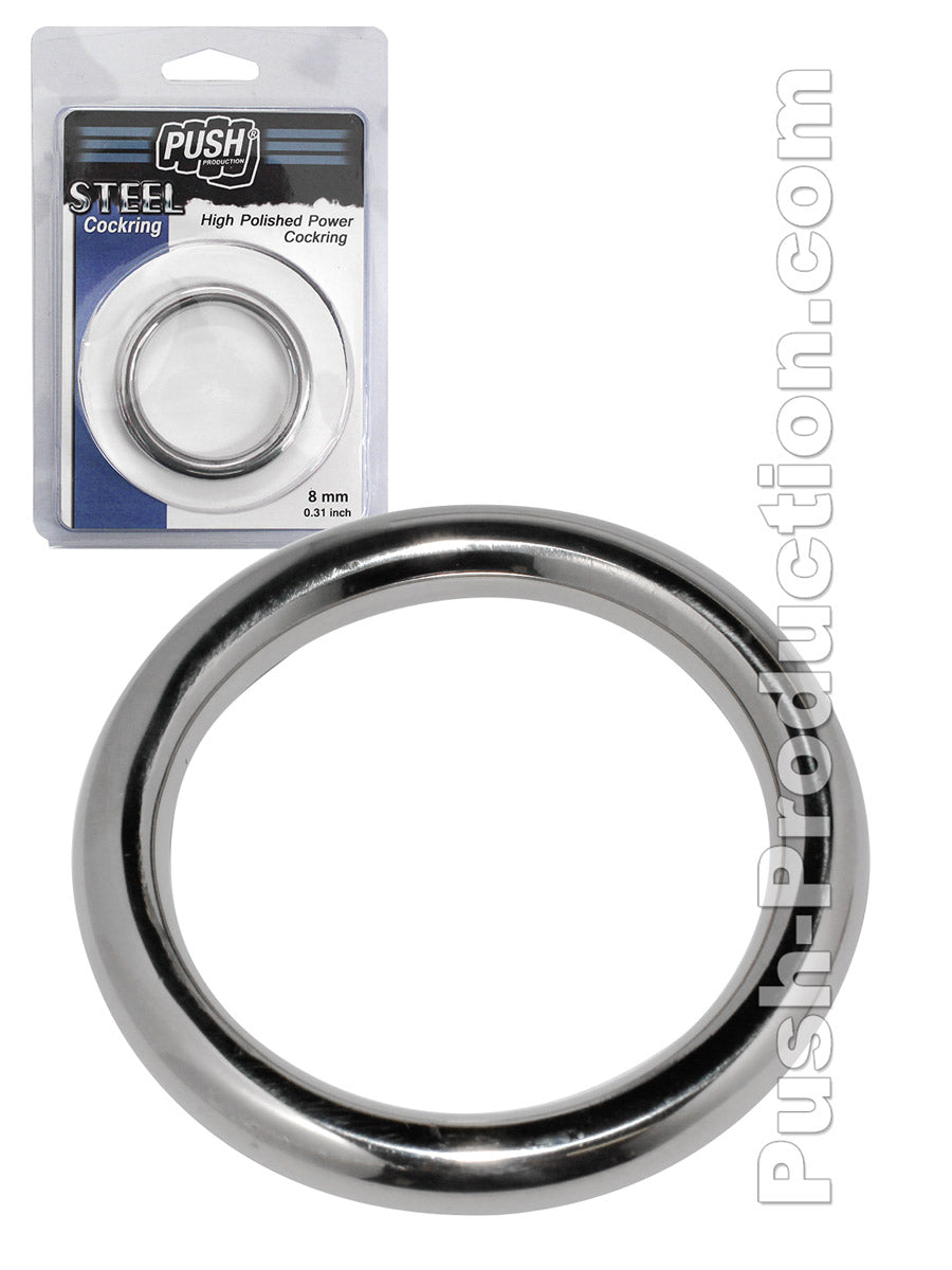 Push Steel - High Polished Power Cockring - 8mm
